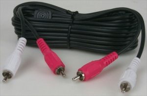 Audio cable - 2 RCA plugs to 2 RCA plugs  12 ft.