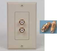 Wall Plate with 2 RCA jack to Solder Type
