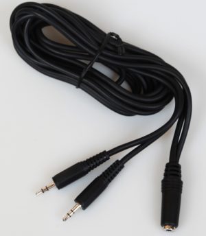 Y Cable 3.5mm Stereophonic jack to 2 3.5mm stereophonic plugs 6 ft.
