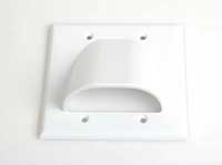 Wall plate with 45o opening on surface. Double gang box size.