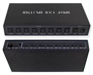 NEW - amx SPDIF Toslink 1 x 8 Audio Splitter