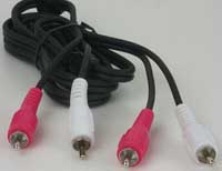 Audio cable - 2 RCA plugs to 2 RCA plugs  6 ft.