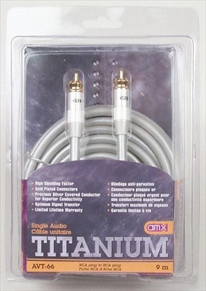 Titanium Single Audio cable RCA plug tp RCA plug 9 m