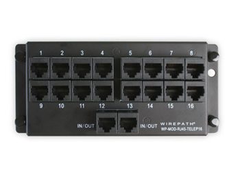 Wirepath™ Telephone Expansion Module w/ Sixteen RJ45 Jack Connections and Loop IN/OUT for Expansion