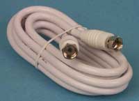 Coaxial cable "F" plug to ''F'' plug on RG6 white 6 ft.