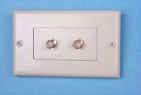Wall Plate Decora style with 2 F jack to 2 F jack. Ivory